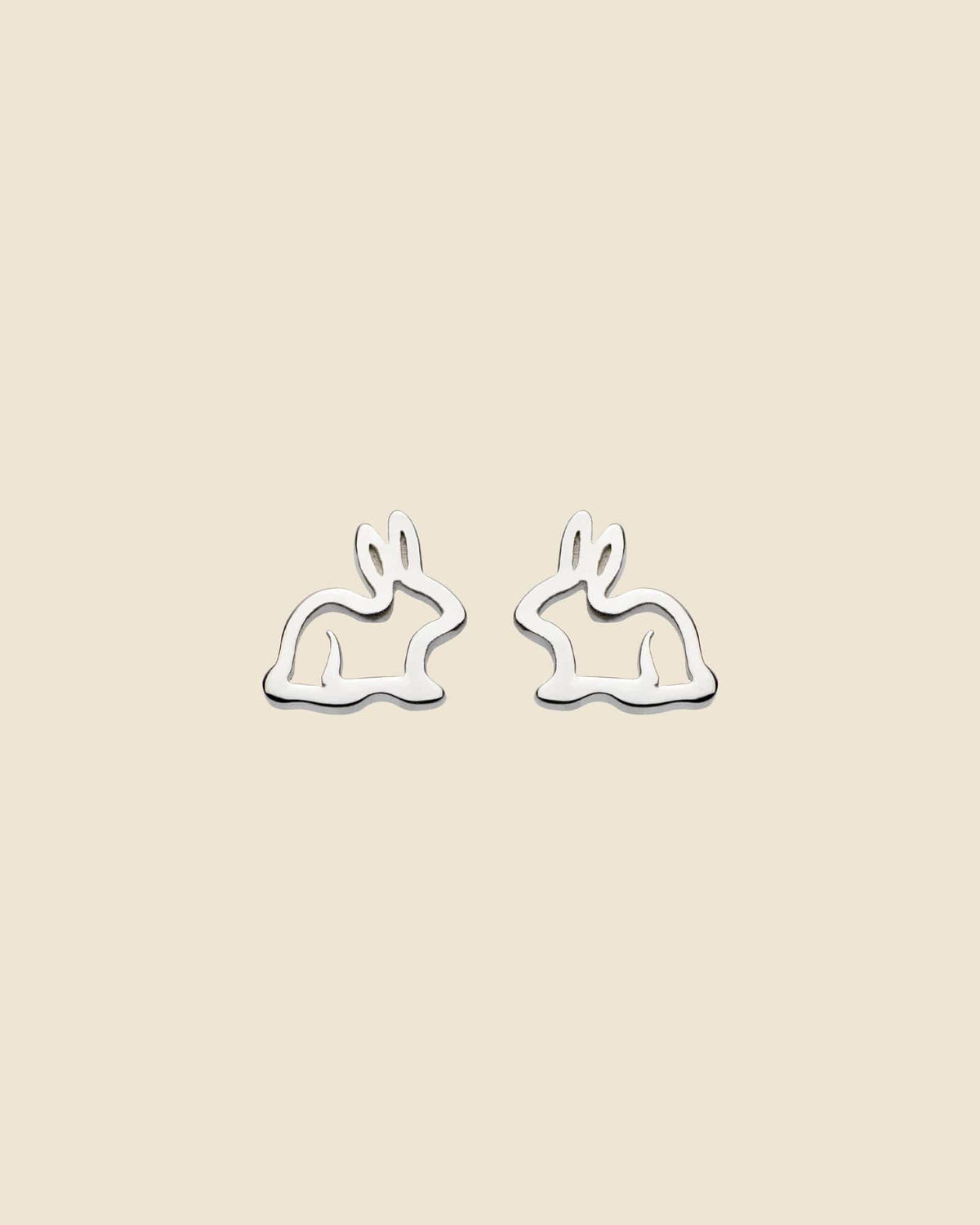 Sterling Silver Cut-Out Bunny Studs