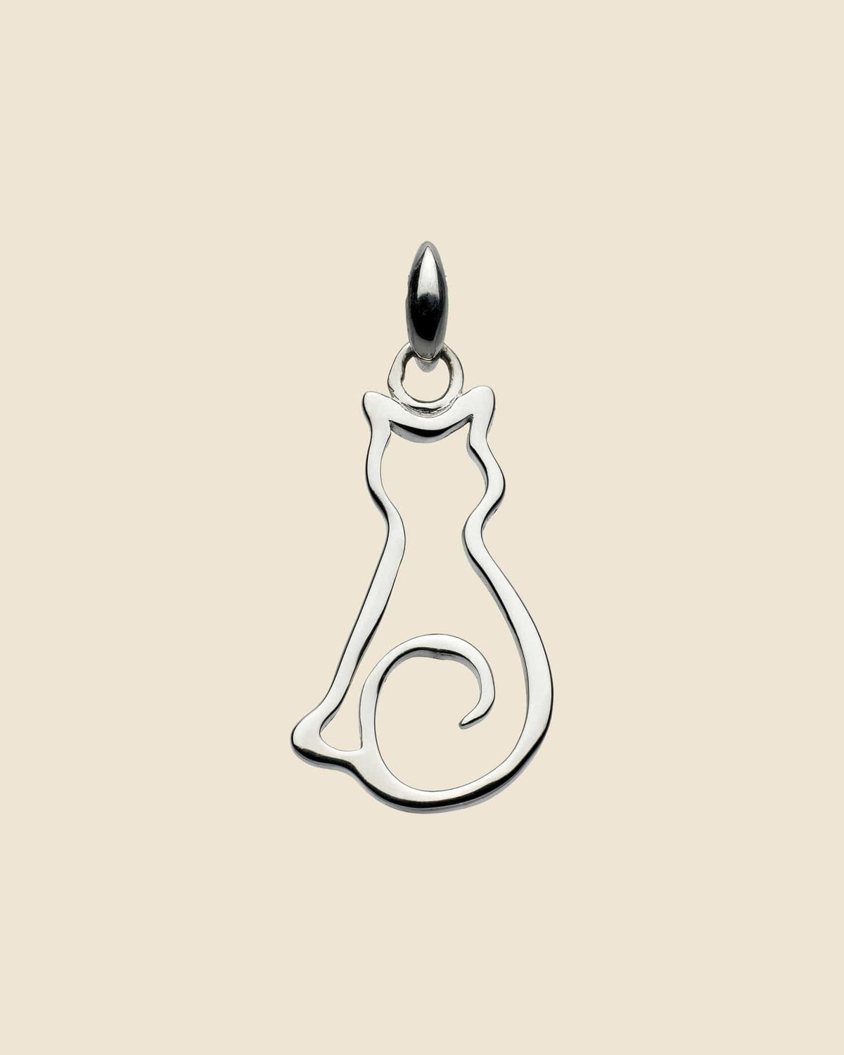 Sterling Silver Cut-Out Cat Silhouette Pendant