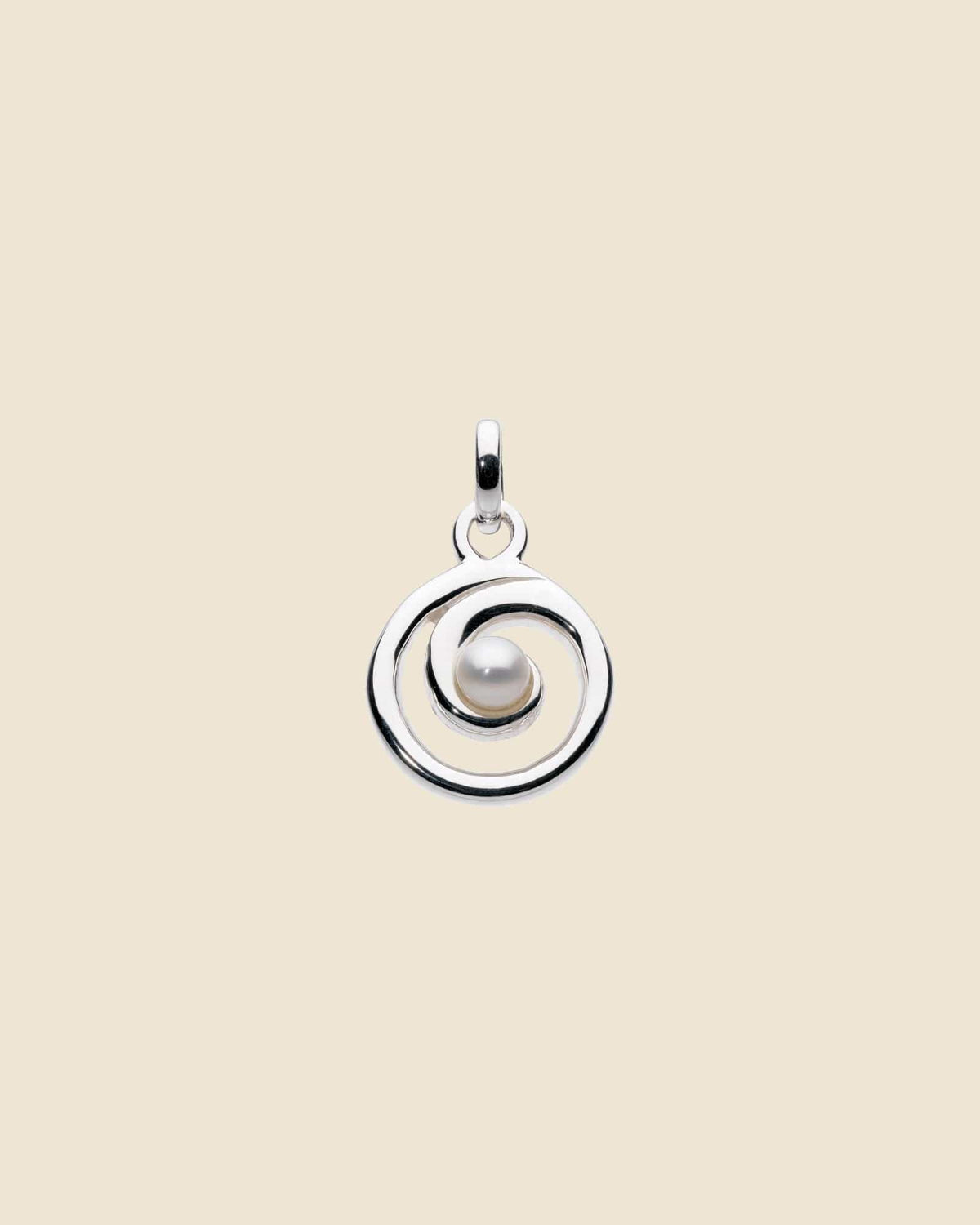 Sterling Silver and Pearl Swirl Pendant