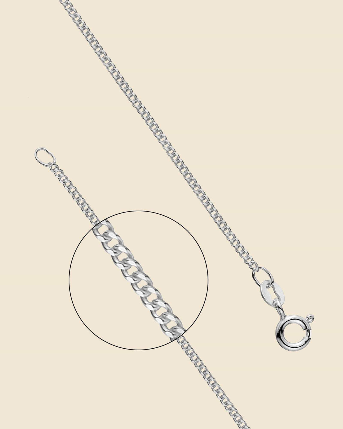 Sterling Silver Light-Medium Curb Chain