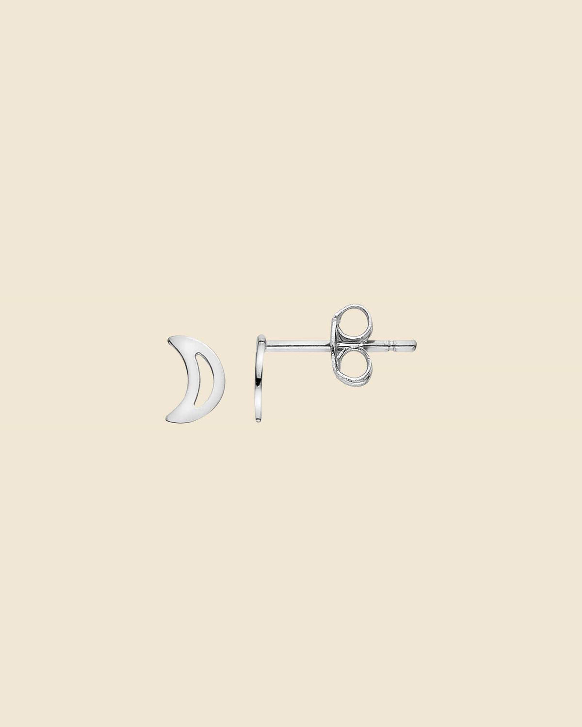 Sterling Silver Cut-Out Moon Studs