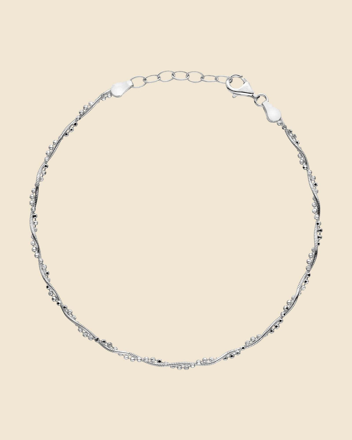 Sterling Silver Twisted Chains Anklet