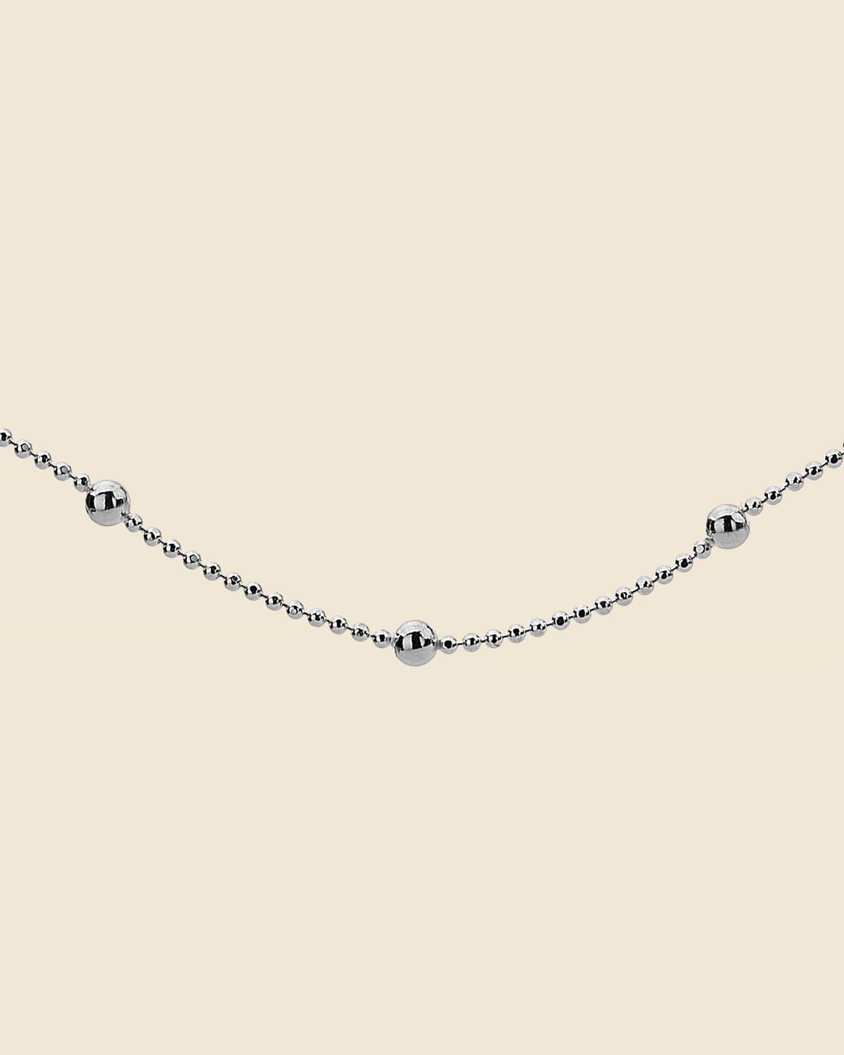 80cm Sterling Silver Bobble Station Chain
