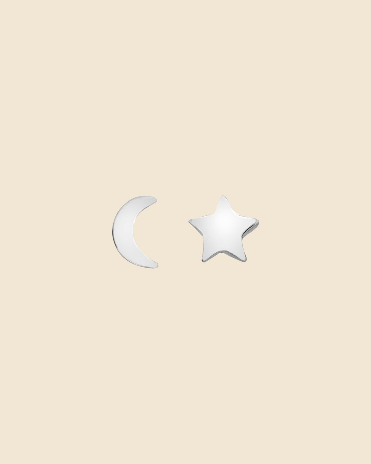 Sterling Silver Mismatched Star and Moon Studs