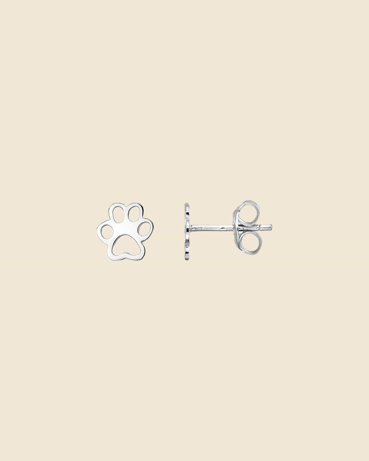 Sterling Silver Cut-Out Paw Print Studs