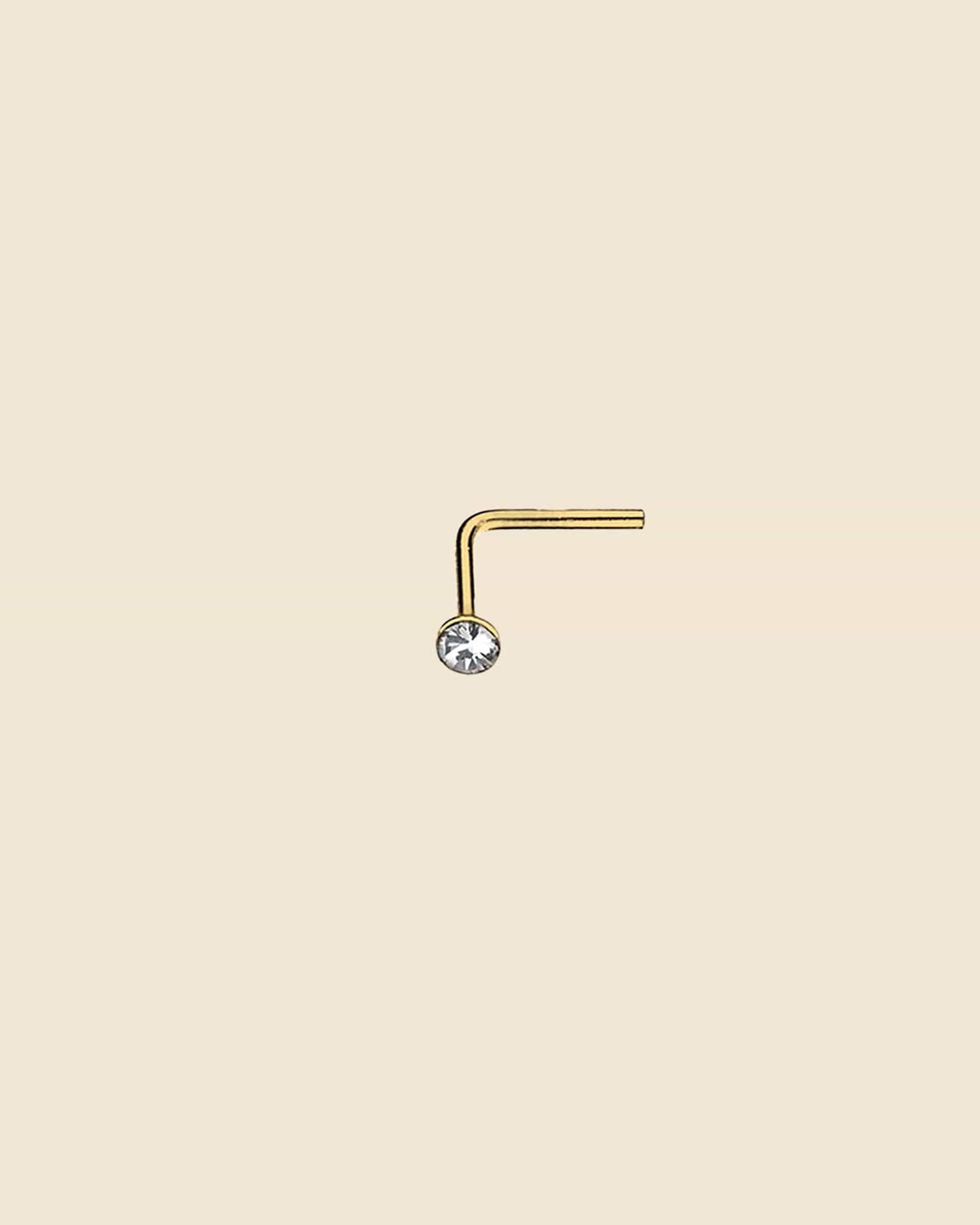 Gold Plated 1.5mm Crystal Nose Stud