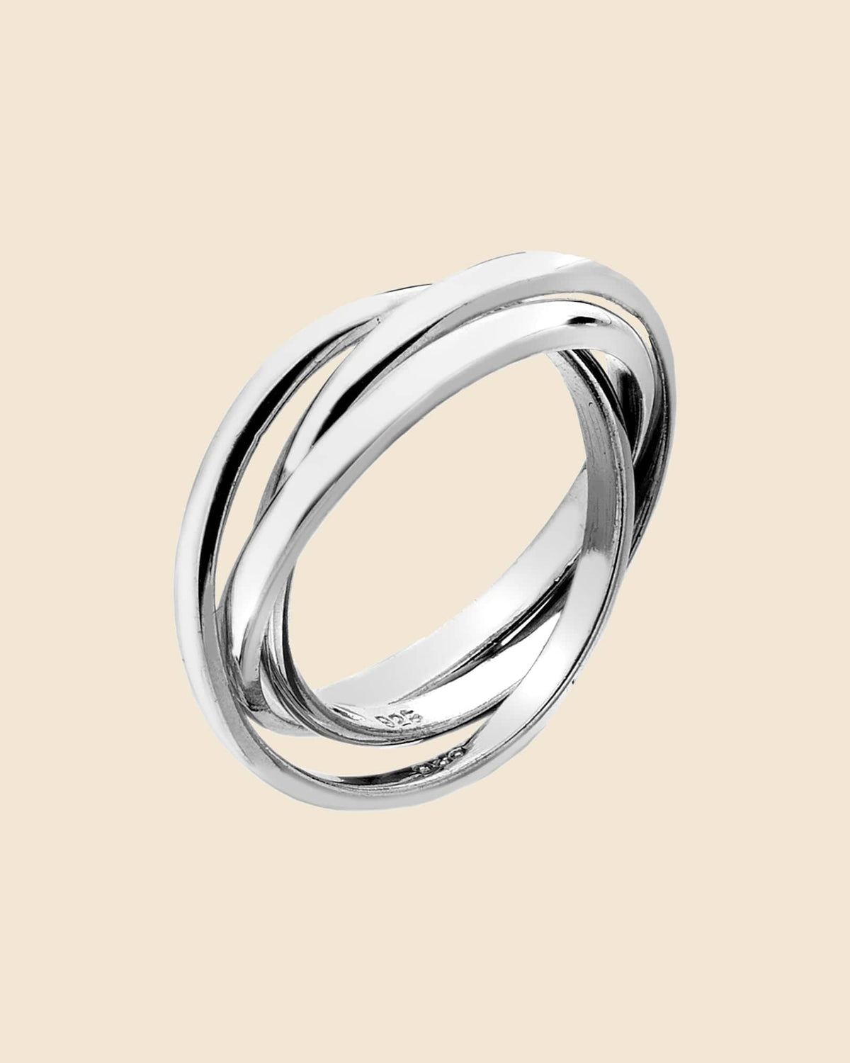 Sterling Silver 3 x 2mm Russian Wedding Ring