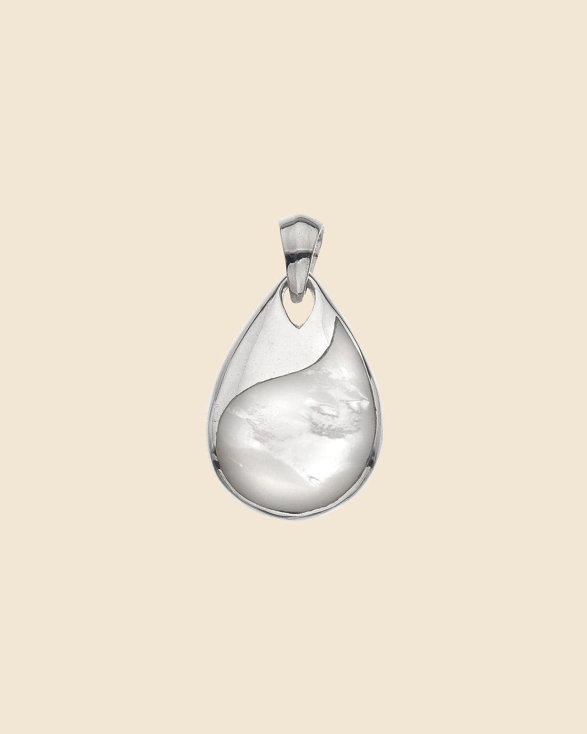 Sterling Silver and Mother of Pearl Peardrop Pendant